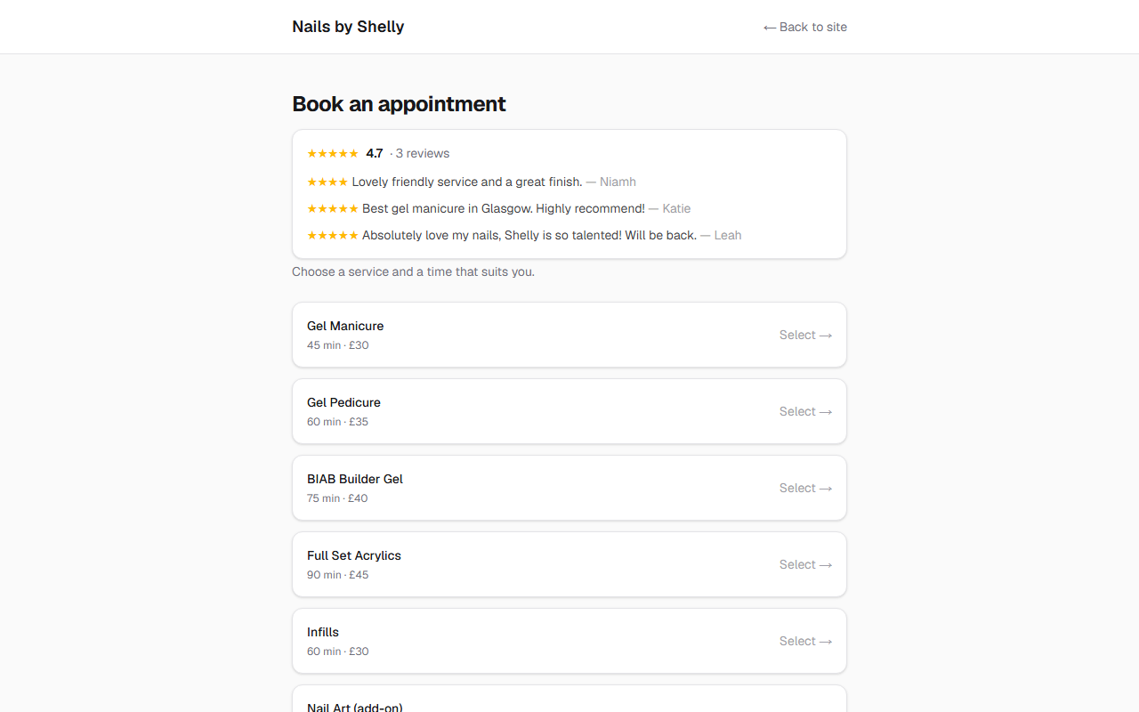 Clients book their favourite