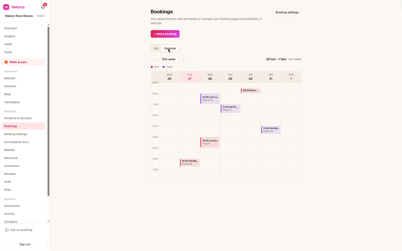Every appointment in one calendar