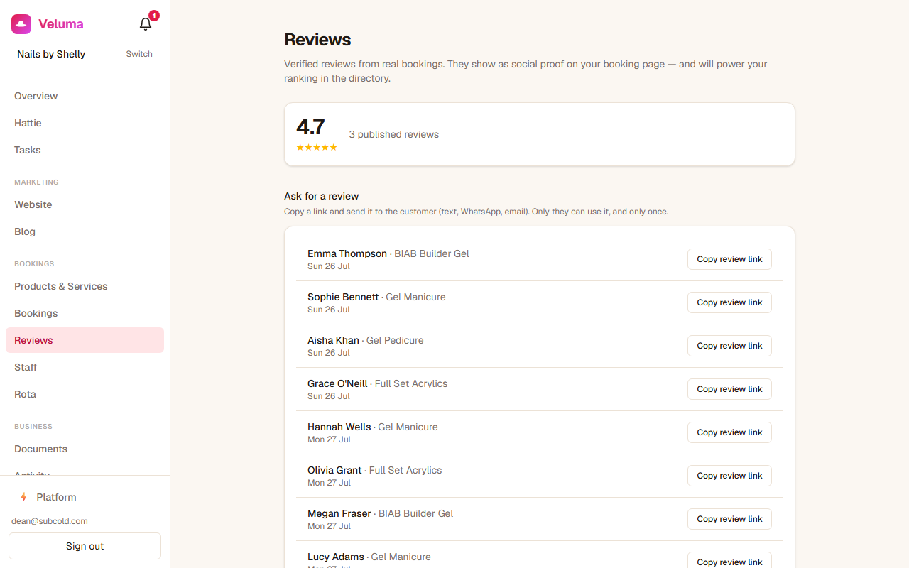 Verified reviews, automatically